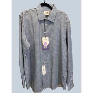 Tayion by Montee Holland Men's XL Blue and White Check Dress Shirt